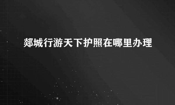郯城行游天下护照在哪里办理