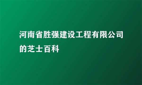 河南省胜强建设工程有限公司的芝士百科
