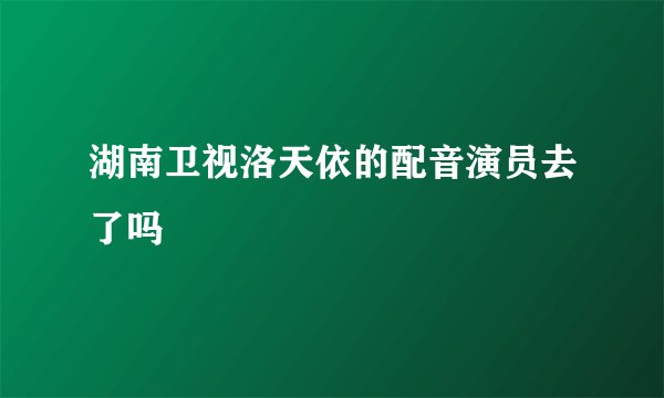 湖南卫视洛天依的配音演员去了吗