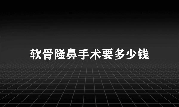 软骨隆鼻手术要多少钱