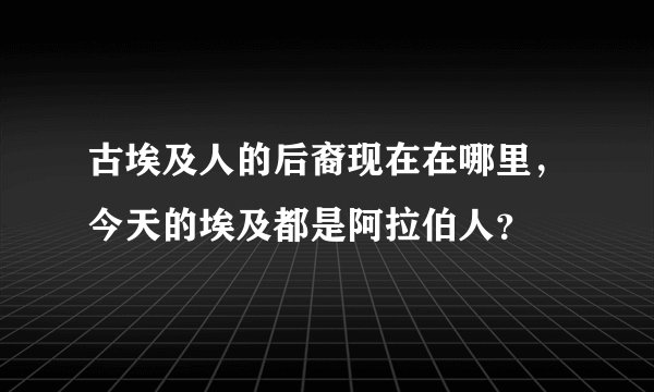 古埃及人的后裔现在在哪里，今天的埃及都是阿拉伯人？