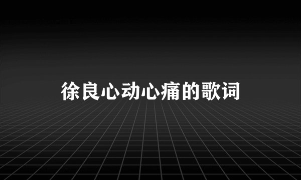 徐良心动心痛的歌词