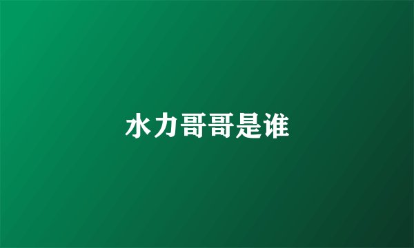 水力哥哥是谁