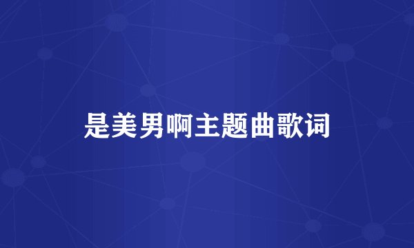 是美男啊主题曲歌词