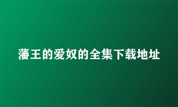 藩王的爱奴的全集下载地址