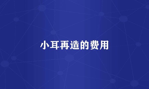 小耳再造的费用
