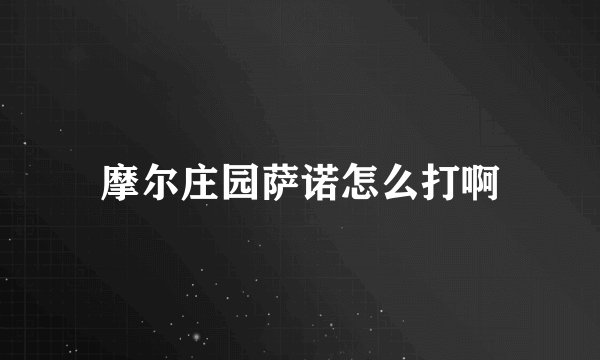 摩尔庄园萨诺怎么打啊