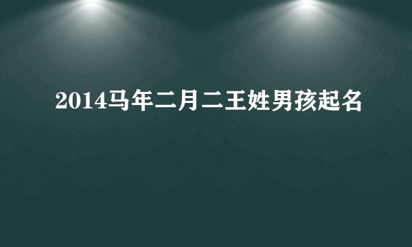 2014马年二月二王姓男孩起名