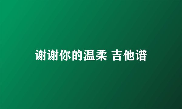谢谢你的温柔 吉他谱