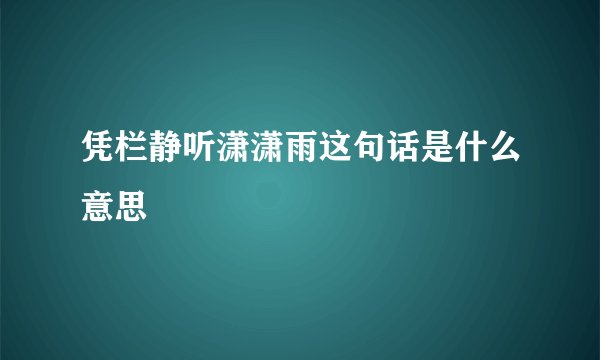 凭栏静听潇潇雨这句话是什么意思