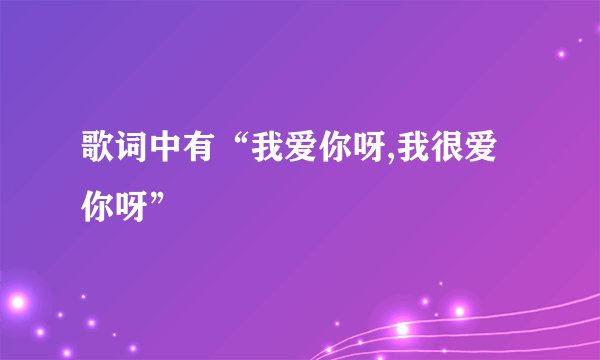 歌词中有“我爱你呀,我很爱你呀”