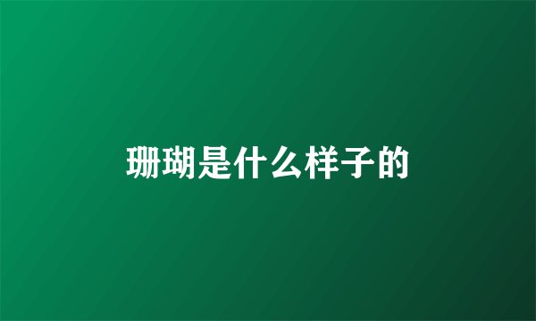 珊瑚是什么样子的