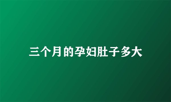 三个月的孕妇肚子多大