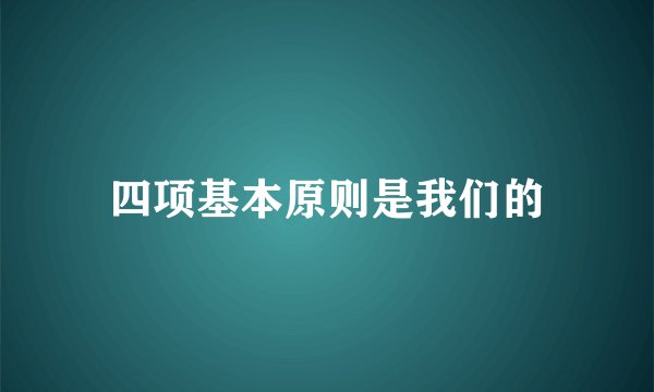 四项基本原则是我们的