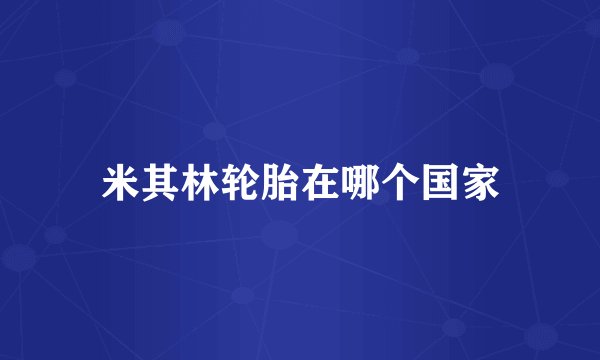 米其林轮胎在哪个国家