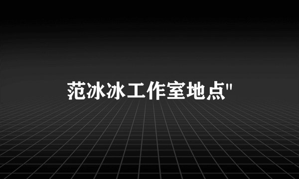 范冰冰工作室地点