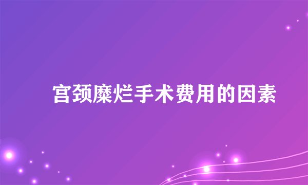 宫颈糜烂手术费用的因素