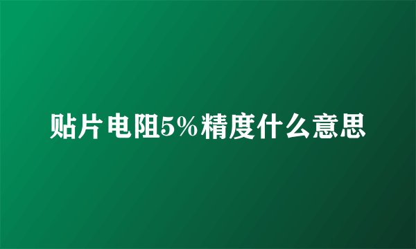 贴片电阻5%精度什么意思