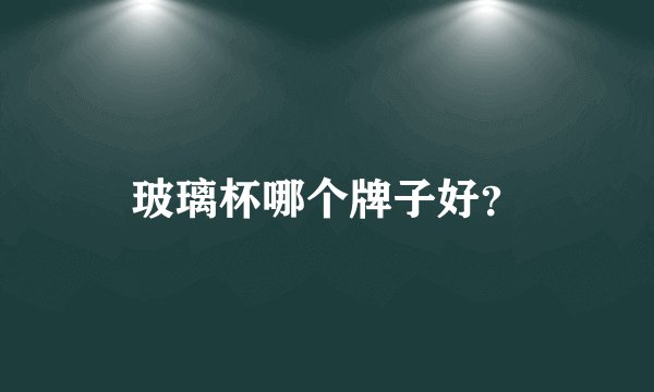 玻璃杯哪个牌子好？