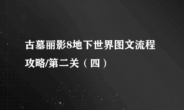 古墓丽影8地下世界图文流程攻略/第二关（四）