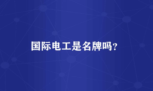 国际电工是名牌吗？