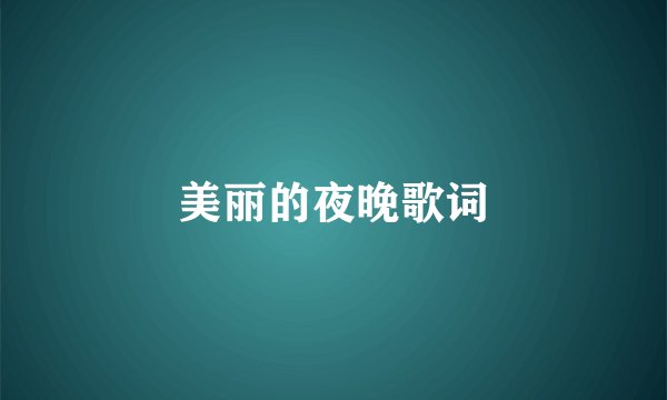 美丽的夜晚歌词