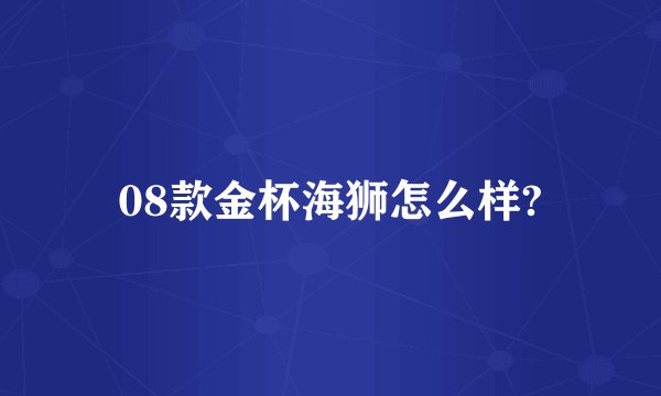 08款金杯海狮怎么样?