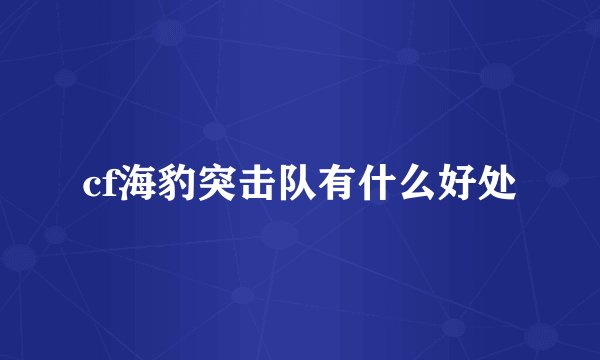 cf海豹突击队有什么好处