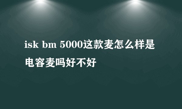 isk bm 5000这款麦怎么样是电容麦吗好不好
