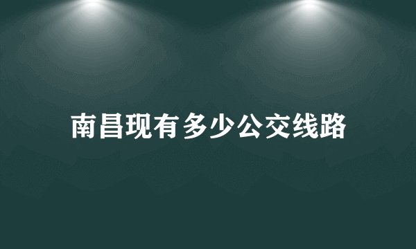 南昌现有多少公交线路