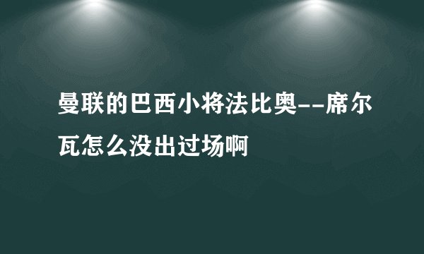 曼联的巴西小将法比奥--席尔瓦怎么没出过场啊