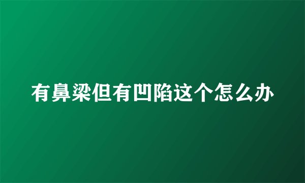 有鼻梁但有凹陷这个怎么办