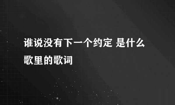 谁说没有下一个约定 是什么歌里的歌词