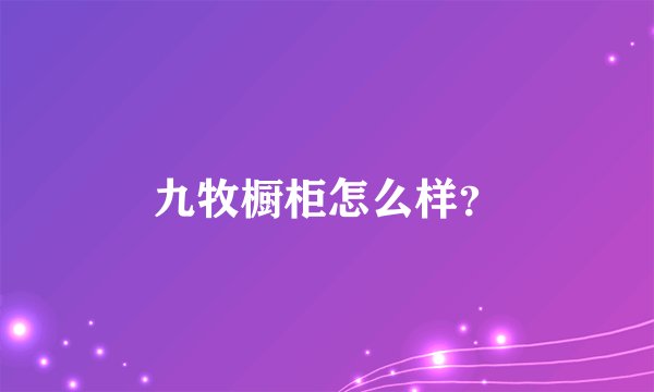九牧橱柜怎么样?