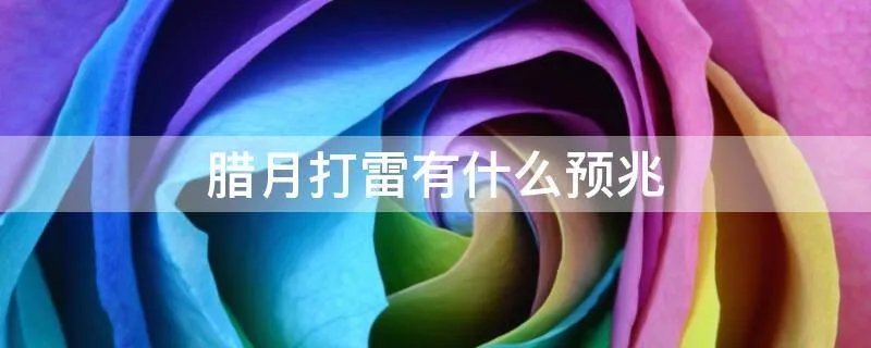 腊月打雷有什么预兆