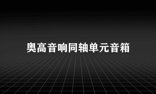奥高音响同轴单元音箱