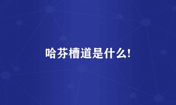 哈芬槽道是什么!