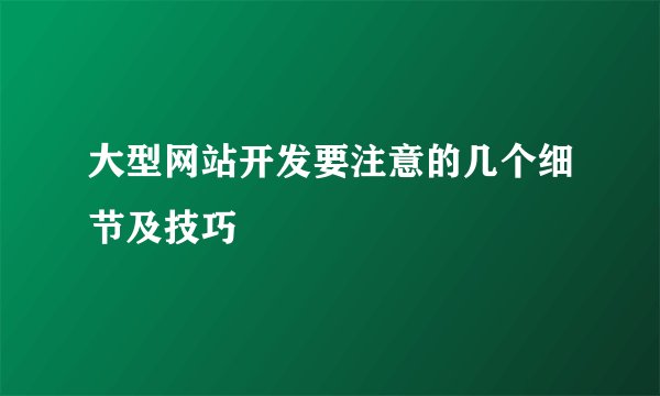 大型网站开发要注意的几个细节及技巧