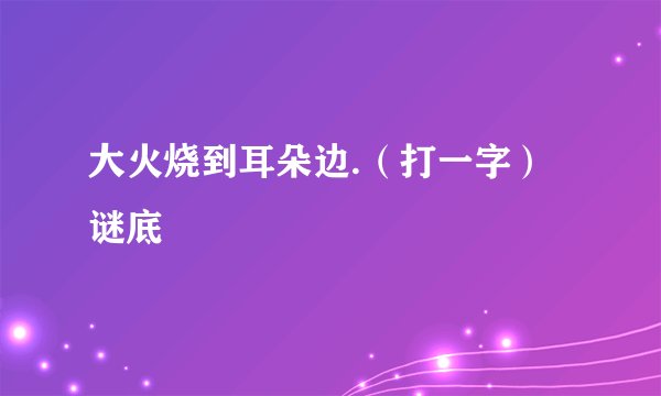 大火烧到耳朵边.（打一字） 谜底