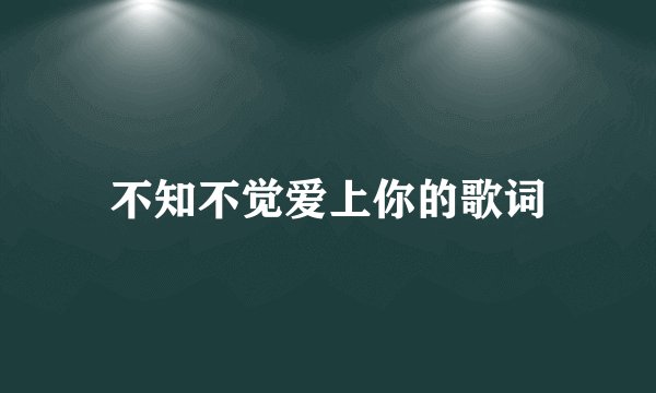 不知不觉爱上你的歌词
