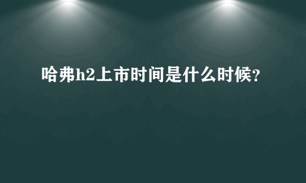 哈弗h2上市时间是什么时候？