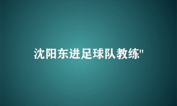沈阳东进足球队教练