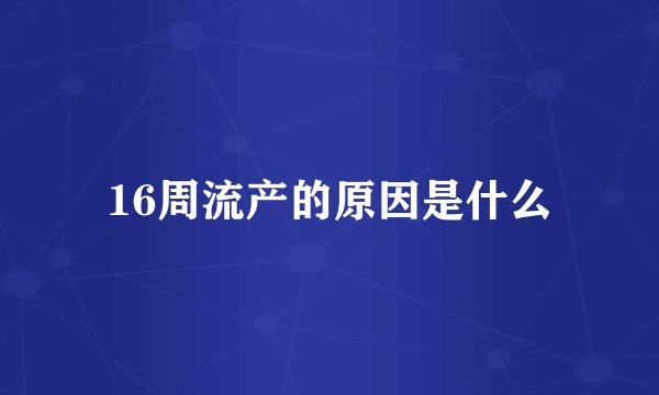16周流产的原因是什么