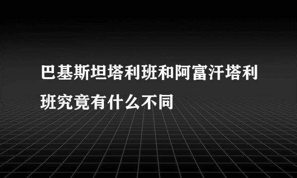 巴基斯坦塔利班和阿富汗塔利班究竟有什么不同