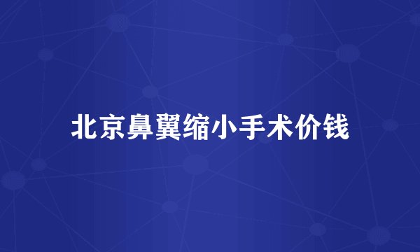 北京鼻翼缩小手术价钱