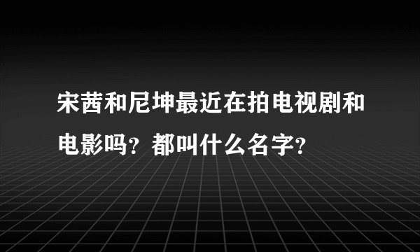 宋茜和尼坤最近在拍电视剧和电影吗？都叫什么名字？