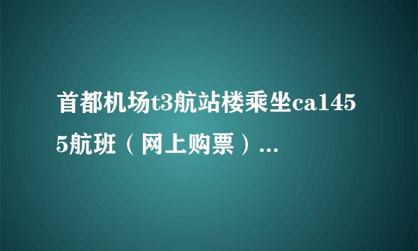 首都机场t3航站楼乘坐ca1455航班(网上购票)攻略,第一次做飞机,希望越详细越好