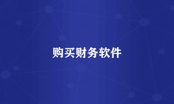购买财务软件