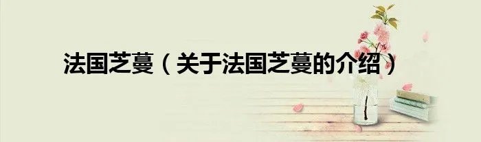 法国芝蔓（关于法国芝蔓的介绍）