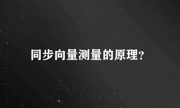 同步向量测量的原理?